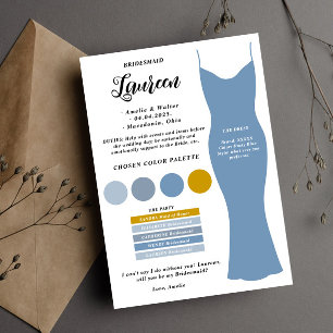 Bridesmaid info card template Proposal Card 