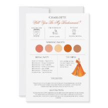 Bridesmaid Information and Proposal Card Template