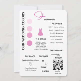 Bridesmaid Information Card | َQR Code