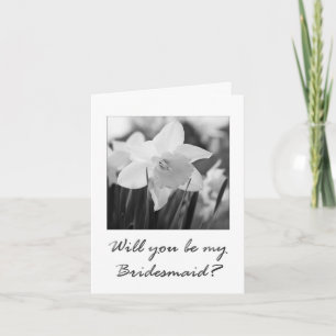 bridesmaid invitation daffodil black & white