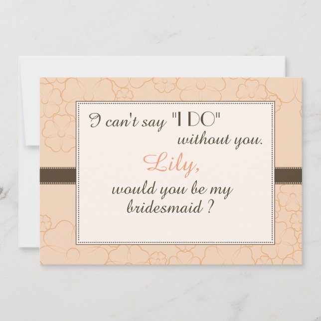 Bridesmaid invitation. invitation (Front)