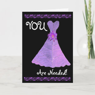 BRIDESMAID Invitation PURPLE Gown