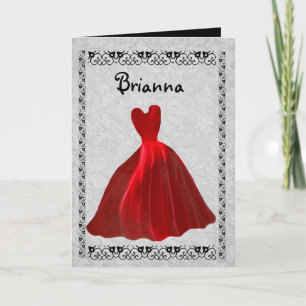 BRIDESMAID Invitation - RED Velvet Gown