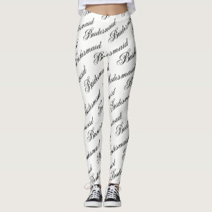 Bridesmaid Leggings - White and Black