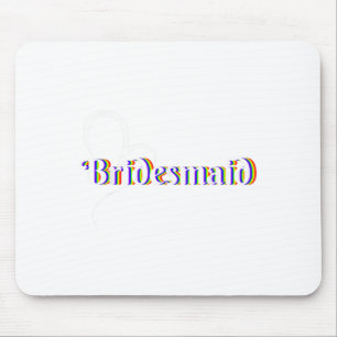 Bridesmaid Lgbt Heart Rainbow Pride Bachelorette P Mouse Mat