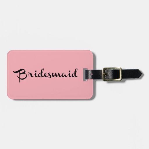 Bridesmaid Luggage Tag Black on Pink