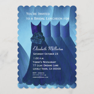 Bridesmaid Luncheon Brunch Blue Dresses V01 Invitation