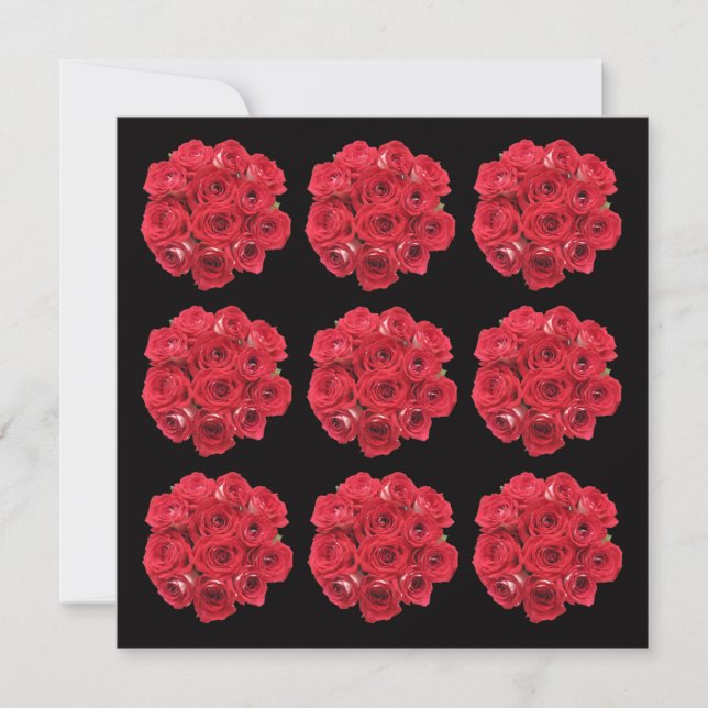 Bridesmaid Luncheon Invitation -- Red Roses (Front)