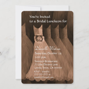 Bridesmaid Luncheon or Brunch Bronze Metallic Invitation