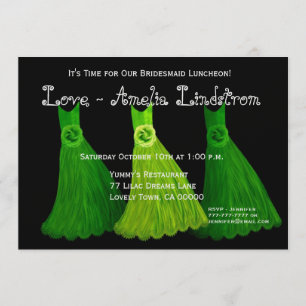 Bridesmaid Luncheon or Brunch Lime Green Dresses 2 Invitation