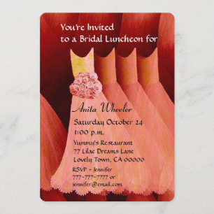 Bridesmaid Luncheon or Brunch Salmon Dresses V01F Invitation