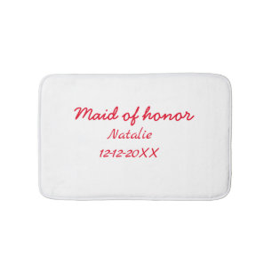 Bridesmaid maid of honour add name date year text bath mat