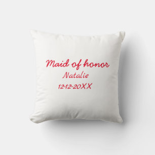 Bridesmaid maid of honour add name date year text cushion