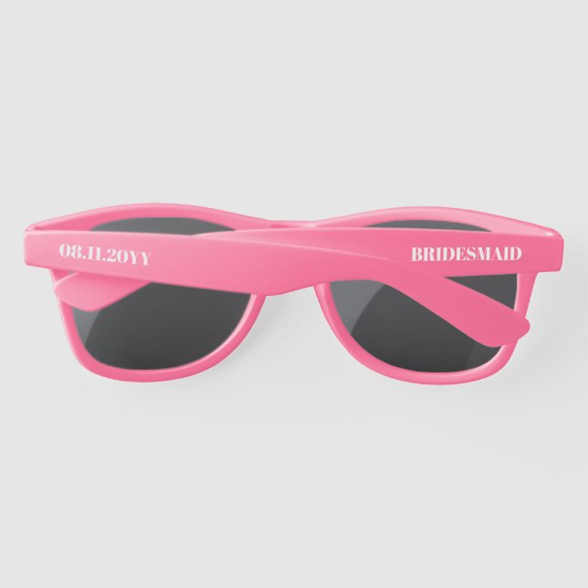 BRIDESMAID, Maid of Honour, Bridal Party Customise Sunglasses (Back)