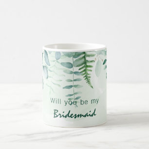 Bridesmaid maid of honour eucalyptus greenery coffee mug