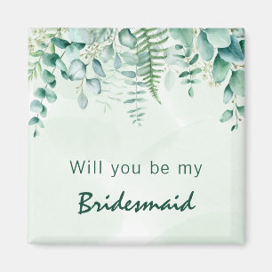 Bridesmaid maid of honour eucalyptus greenery magnet