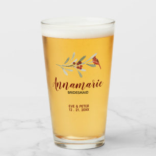 Bridesmaid, Maid of Honour ,Personalised Wedding Glass