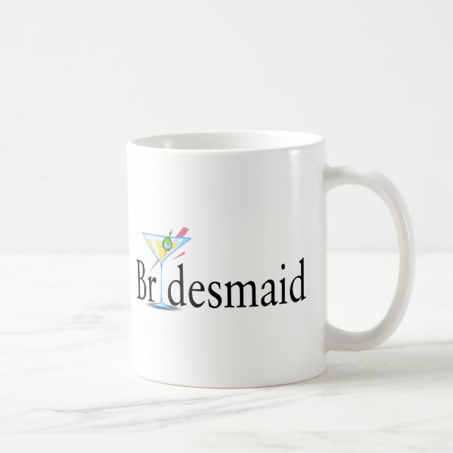 Bridesmaid Martini Black Coffee Mug (Right)