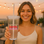 Bridesmaid Minimal Red and Pink Bachelorette Acrylic Tumbler<br><div class="desc">This Bridesmaid custom design features a bold retro typography in cherry red and blush pink. You can easily personalise the name and role or add your custom message! The perfect elegant accessory for a bridesmaid proposal or bachelorette!</div>