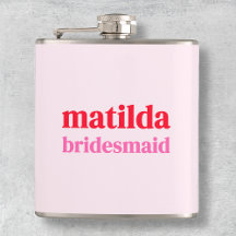 Bridesmaid Minimal Red and Pink Bachelorette