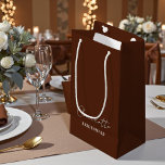 Bridesmaid Minimalist Script | Brown Small Gift Bag<br><div class="desc">Want to show your bridesmaids some love? Our Bridesmaid Minimalist Script | Brown Small Gift Bag is the perfect way to do just that! Each bag is customized with the name of your bridesmaid,  making it a thoughtful and unique gift that they will cherish.</div>