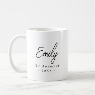 Bridesmaid Modern Elegant Mug Gift Black White