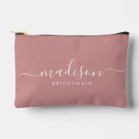Bridesmaid Modern Minimal Script Dusty Pink