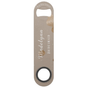 Bridesmaid Modern Minimalist Rose Gold Ash Bar Key