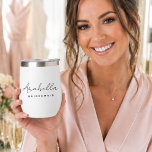 Bridesmaid | Modern Minimalist Script Bachelorette<br><div class="desc">This Bridesmaid custom design features a handwritten script typography. You can easily personalise the name and title or add your custom message! The perfect elegant accessory for a bridesmaid proposal or bachelorette!</div>