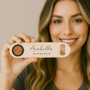 Bridesmaid Modern Minimalist Script Blush Pink