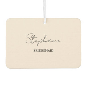 Bridesmaid   Modern Minimalist Script Blush Pink Car Air Freshener