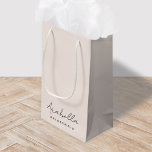 Bridesmaid | Modern Minimalist Script Blush Pink Small Gift Bag<br><div class="desc">This Bridesmaid custom design features a handwritten script typography on a blush pink background. You can easily personalise the name and title or add your custom message! The perfect elegant accessory for a bridesmaid proposal or bachelorette!</div>
