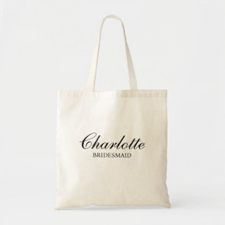 Bridesmaid Modern Minimalist Script Tote Bag