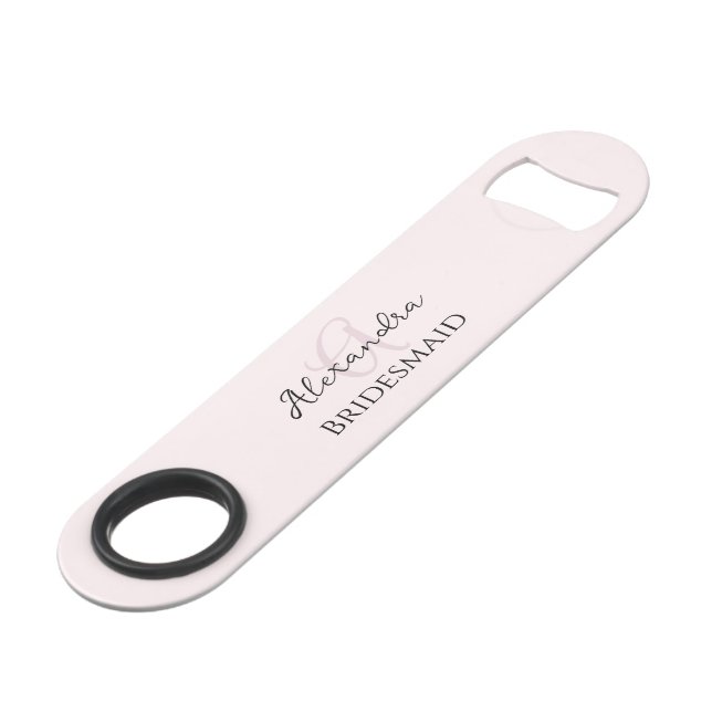 Bridesmaid Modern Monogram Blush Pink Minimalist (Front Angled)