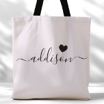 Bridesmaid Modern Script Heart Lavender Grey Tote Bag<br><div class="desc">This chic tote bag features a beautiful Lavender Grey background adorned with a modern script font and a delicate heart design. The soft, elegant colour and sophisticated typography make it an ideal accessory for bridesmaids or anyone who loves stylish and trendy designs. Perfect for carrying essentials, this tote bag adds...</div>