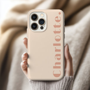 Bridesmaid Modern Script Name Pale Peach Bridal iPhone 15 Pro Case