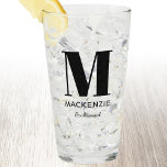 Bridesmaid Monogram Name Glass<br><div class="desc">Modern typography minimalist monogram name design which can be changed to personalise. Perfect for thanking your Bridesmaid for all their help and support in making your wedding amazing.</div>