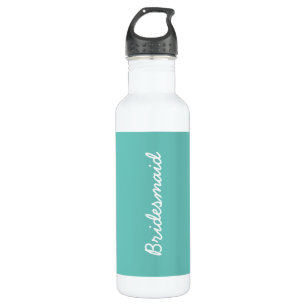Bridesmaid Monograms Wedding Gift Favour Teal Whit 710 Ml Water Bottle