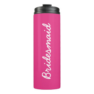 Bridesmaid Monograms Wedding Gift Favour White Pin Thermal Tumbler