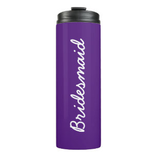 Bridesmaid Monograms Weddings Gift Favour Purple Thermal Tumbler