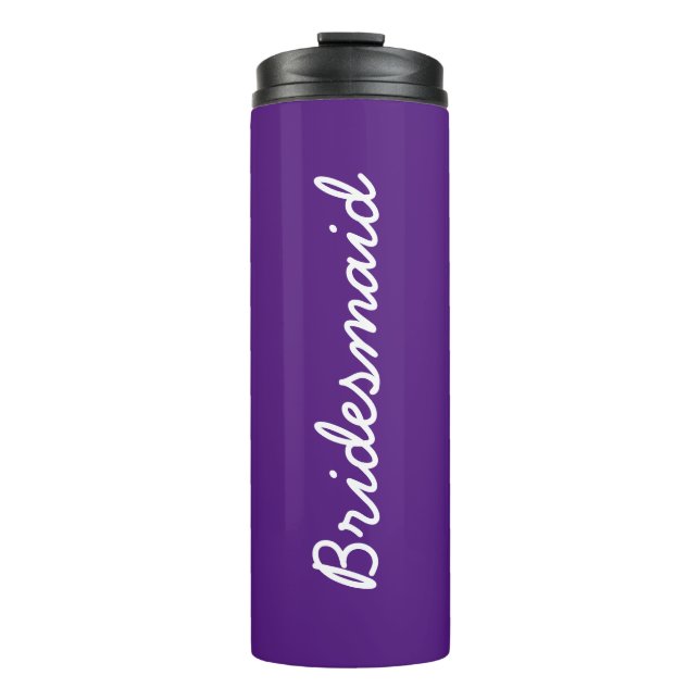 Bridesmaid Monograms Weddings Gift Favour Purple Thermal Tumbler (Front)