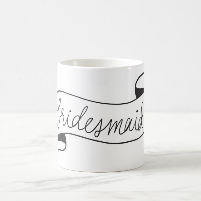 Bridesmaid Mug Banner Script Black (Center)