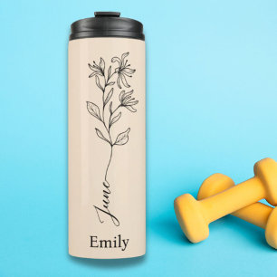 Bridesmaid Name Honeysuckle June Birth Flower  Thermal Tumbler