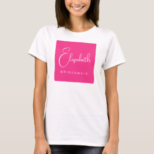 Bridesmaid Name Script Bachelorette Party Womens T-Shirt