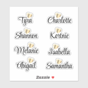 Bridesmaid Names Personalised Decal Vinyl Stickers