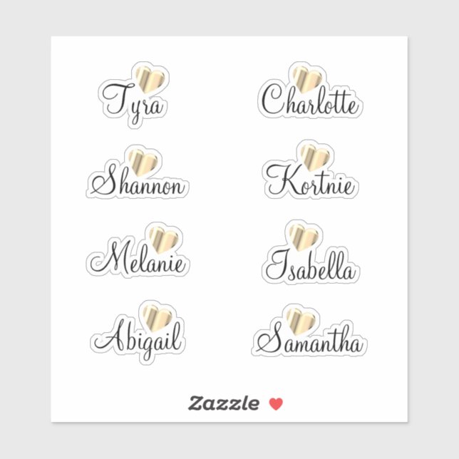 Bridesmaid Names Personalised Vinyl Decal (Sheet)