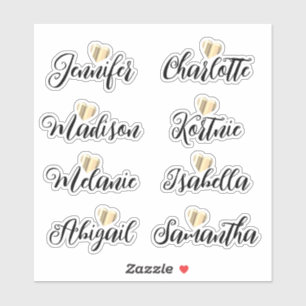 Bridesmaid Names Personalised Vinyl Decal Sticker