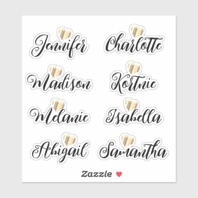 Bridesmaid Names Personalised Vinyl Decal Sticker (Sheet)