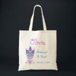 BRIDESMAID or ANY Wedding Role PEACOCK FEATHERS Tote Bag<br><div class="desc">This custom bride tote bag with its peacock feathers and a place to put a name,  wedding role,  and wedding date makes a sweet wedding gift for the woman members of your wedding party.  Personalise with her name and date!</div>