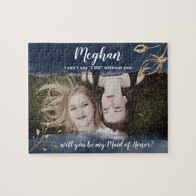 Bridesmaid or Maid of honour proposal photo puzzle (Horizontal)
